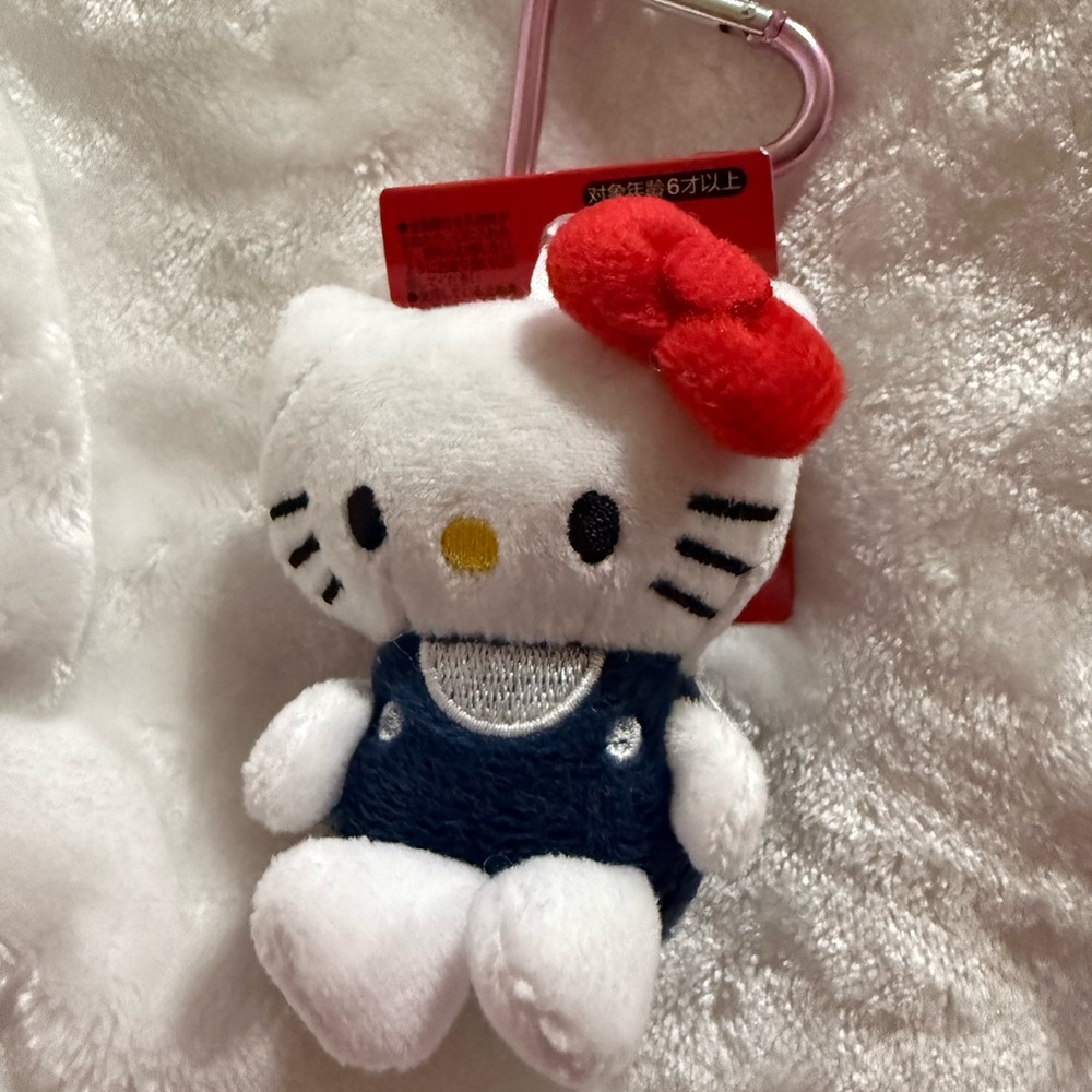 Hello Kitty Plush Keychain - Red and White